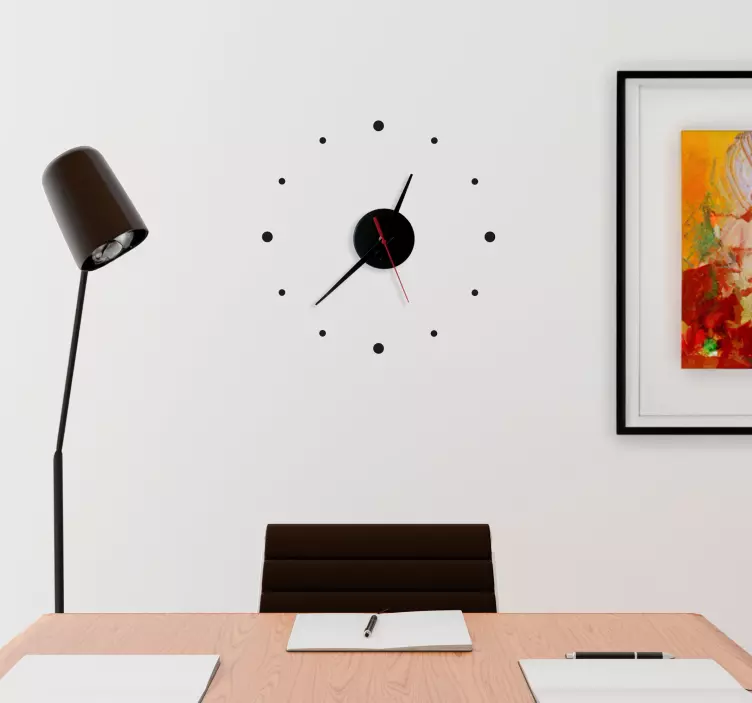 Small dots hours stick on wall clock - TenStickers