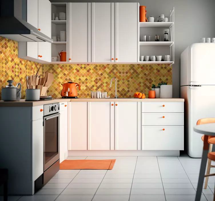 Small orange kitchen tile sticker - TenStickers