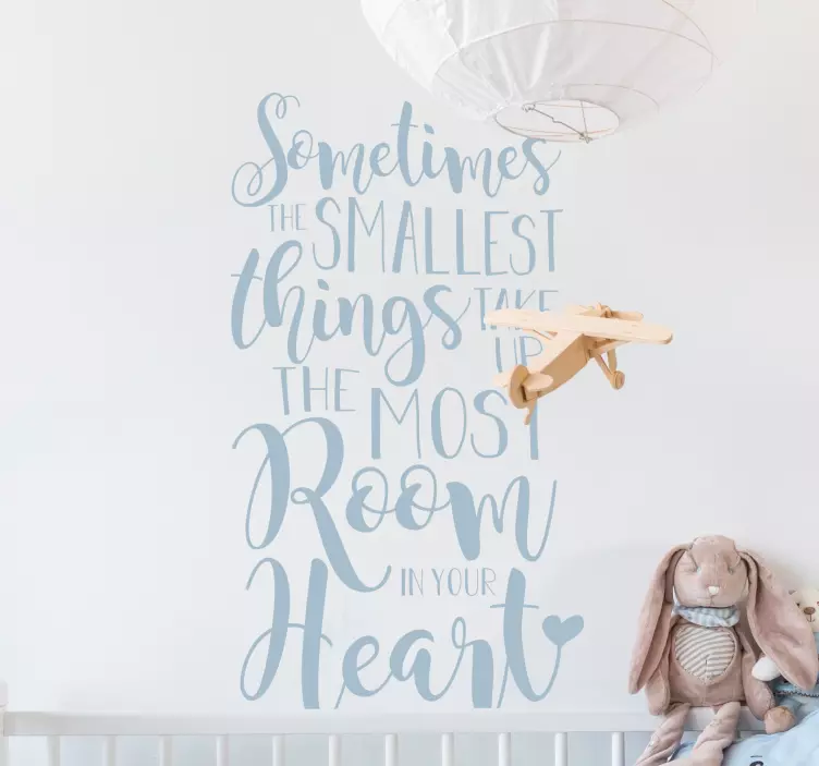 Smallest Things Heart Quote Wall Sticker - TenStickers