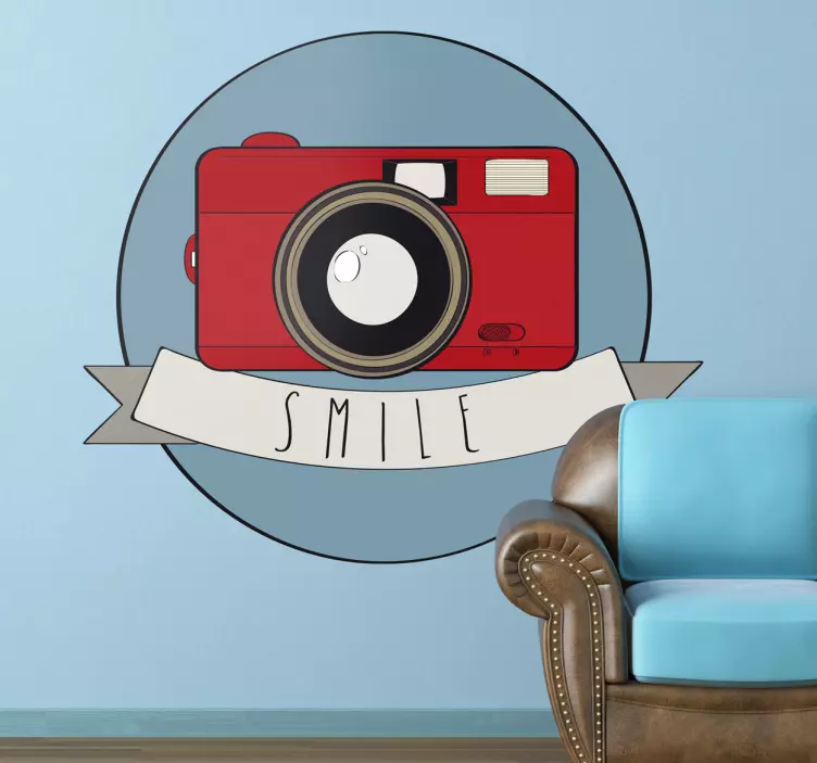 Smile Camera Wall Sticker - TenStickers