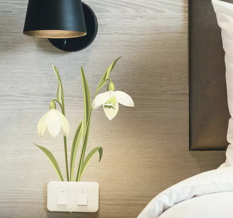 Snowdrop plant flower wall sticker for bedroom - TenStickers