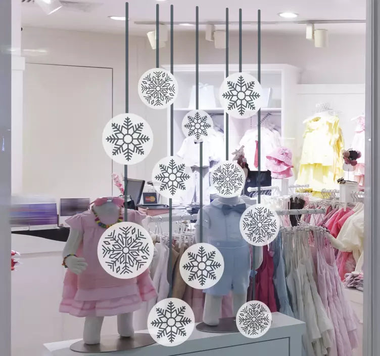 Snowflake christmas shop window sticker - TenStickers