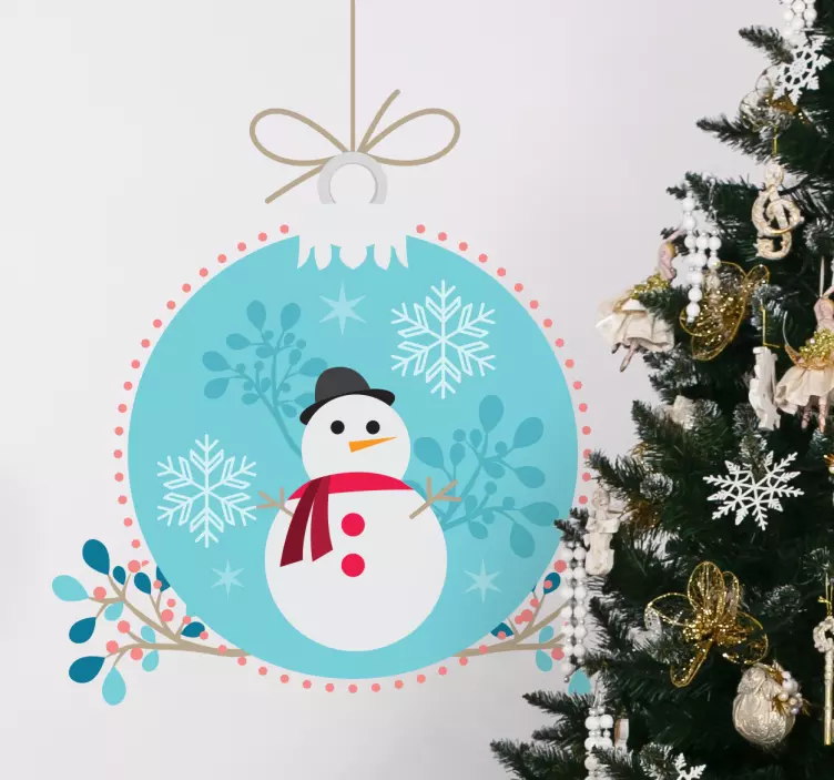 Snowman Holiday Ornament Christmas sticker - TenStickers