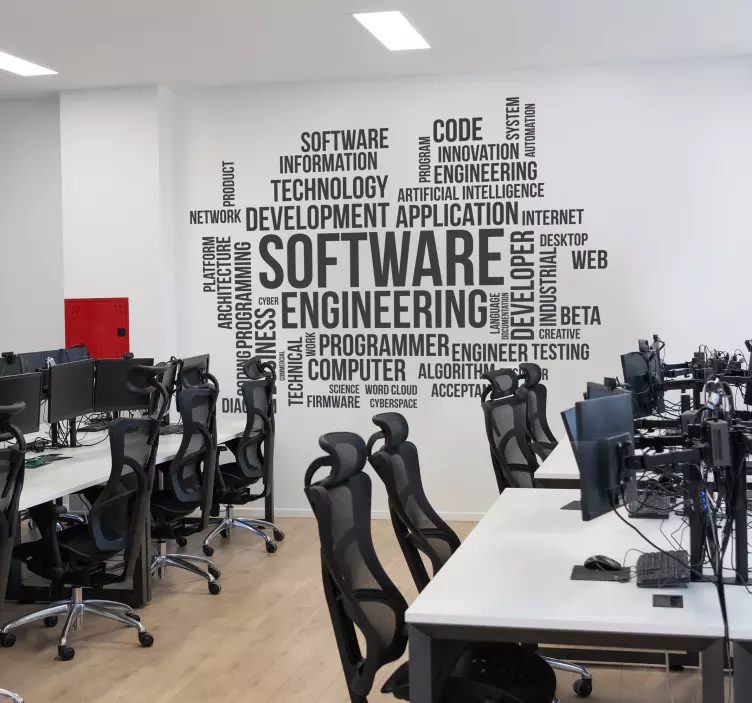 Software engineering word cloud office wall sticker - TenStickers