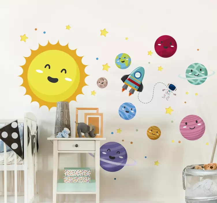 Solar system space wall sticker for kids - TenStickers