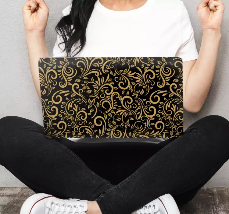 Sophisticated Bloom Motif laptop skin - TenStickers