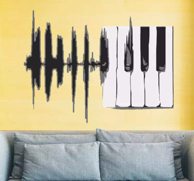 Sound Wave Piano music sticker - TenStickers