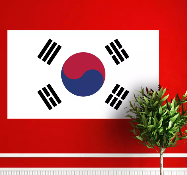 South Korea Banner flag sticker - TenStickers