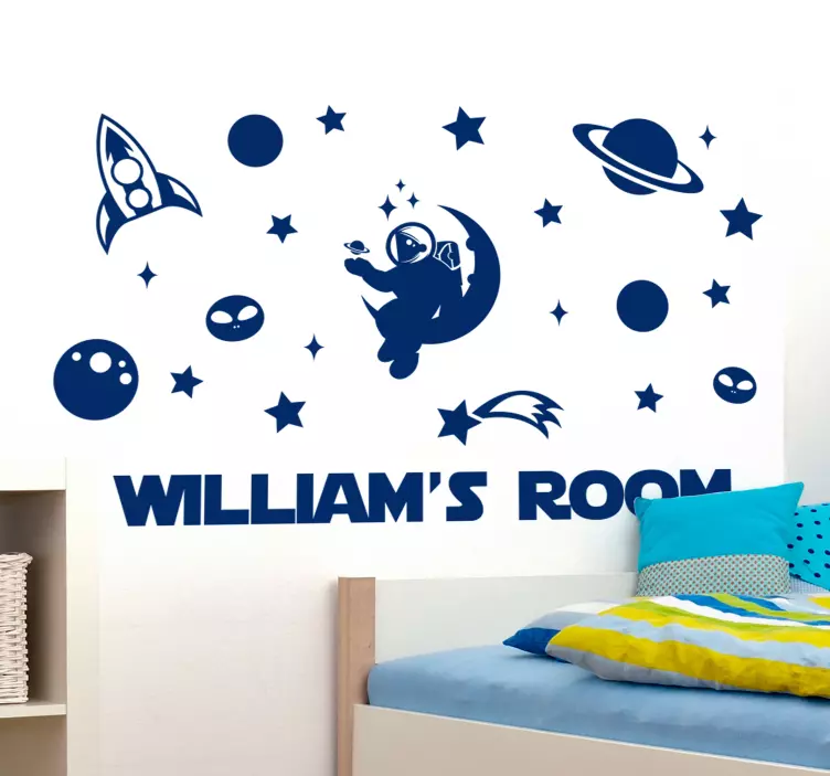 Customisable outer space wall sticker - TenStickers