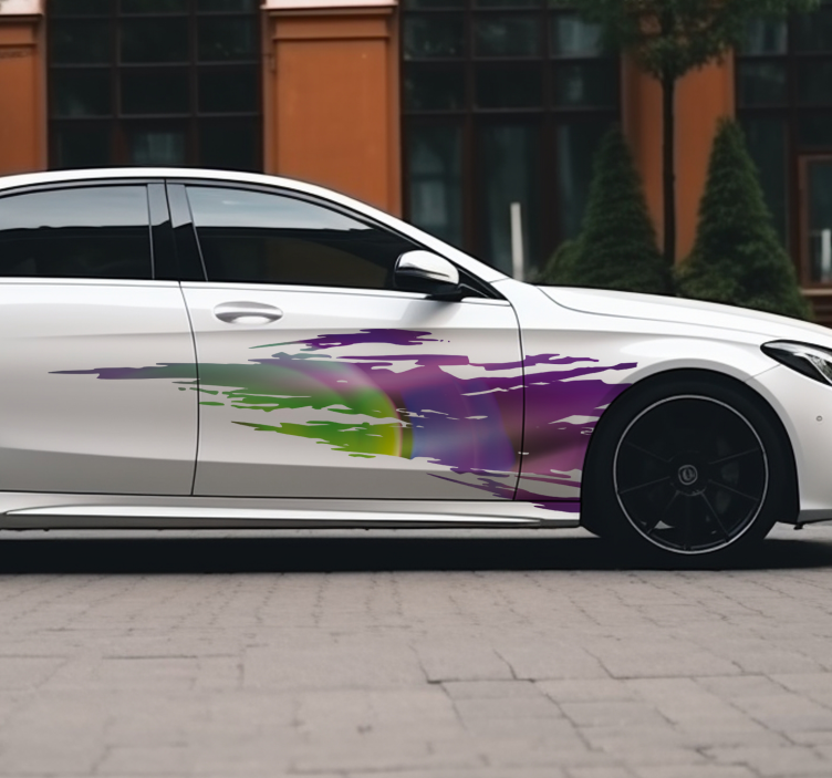 Speed wake multicolour car sticker - TenStickers