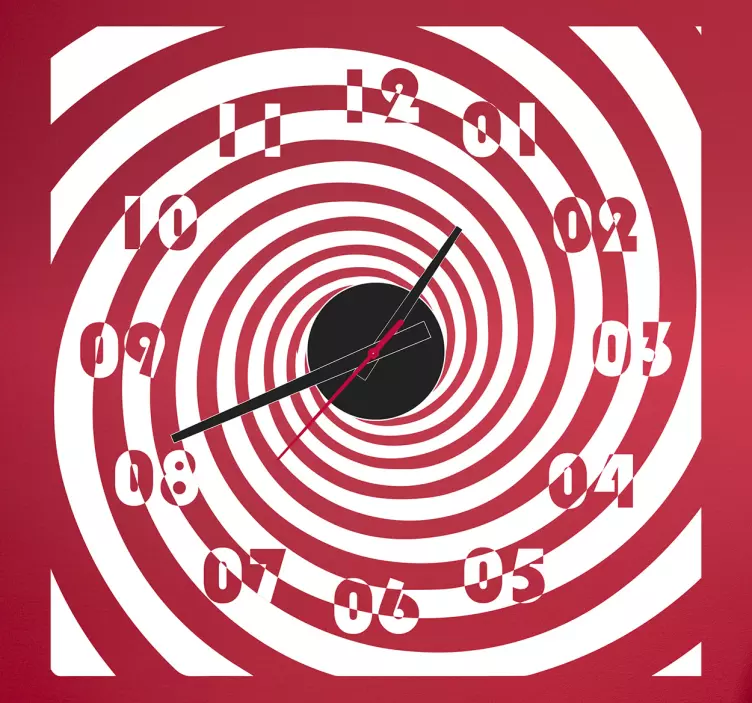 Spiral Illusion stick on wall clock - TenStickers