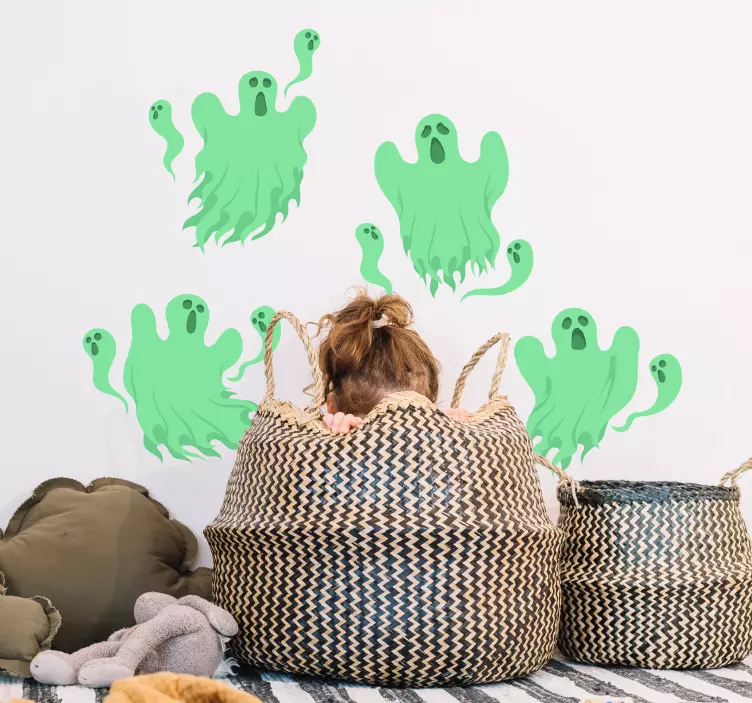 Spooky Ghost Figures halloween sticker - TenStickers