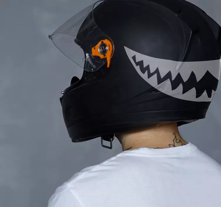 Spooky smile motorbike sticker - TenStickers