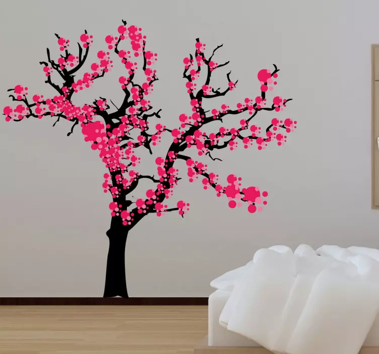 Spring japanese tree living room wall sticker - TenStickers