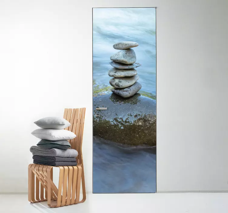 Stacked Stones Serenity door sticker - TenStickers