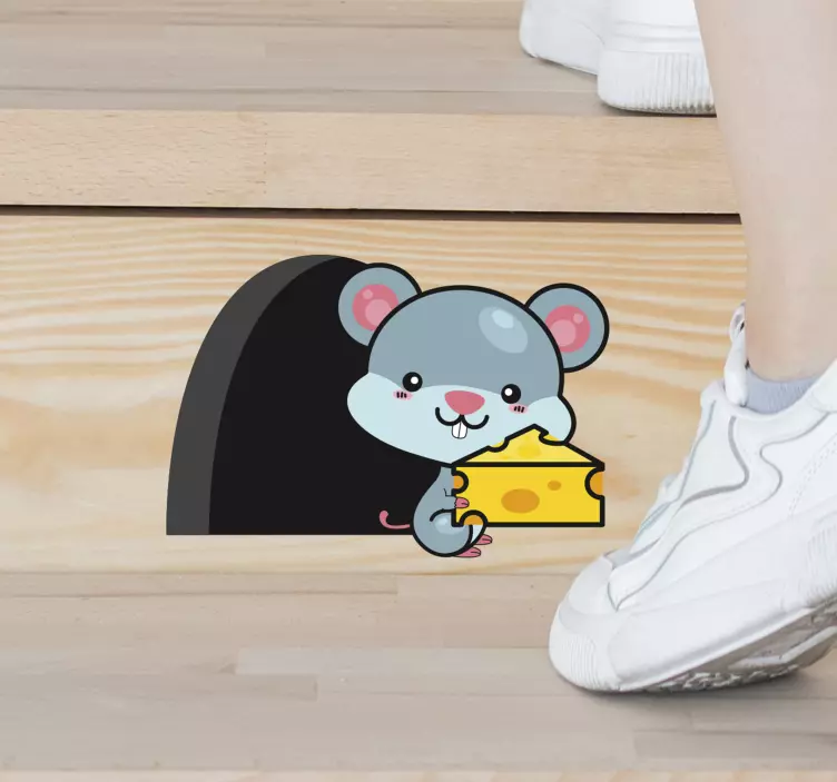 Stair mouse animal wall sticker - TenStickers