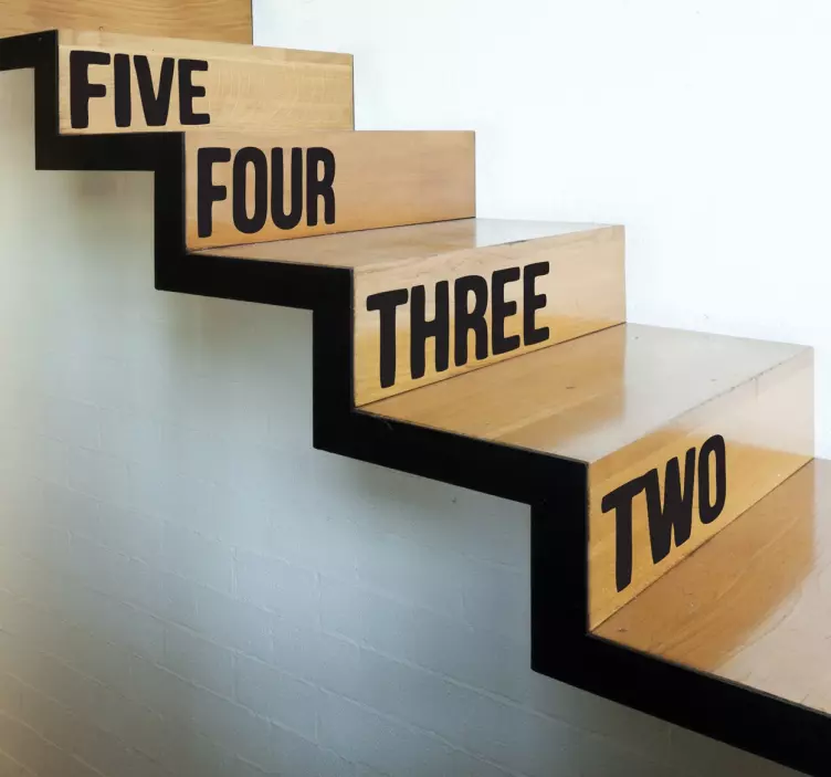 Step numbers stair stickers - TenStickers