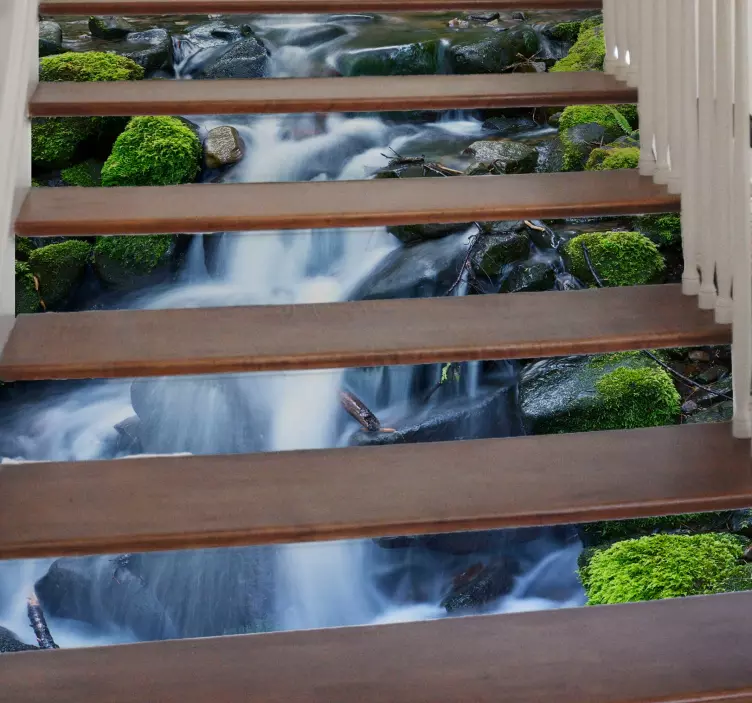 Waterfall Design Stair Decals - TenStickers