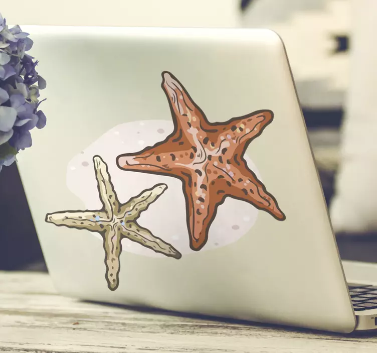 Starfish Motif laptop sticker - TenStickers