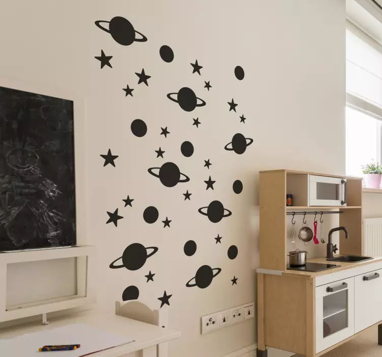 Stars and planets space wall sticker - TenStickers