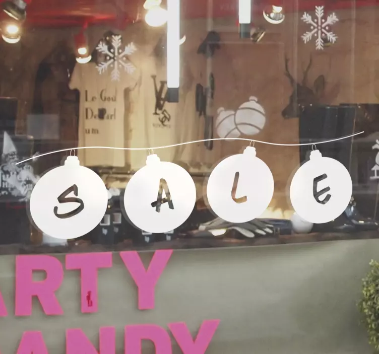 Baubles ornament christmas shop window sticker - TenStickers