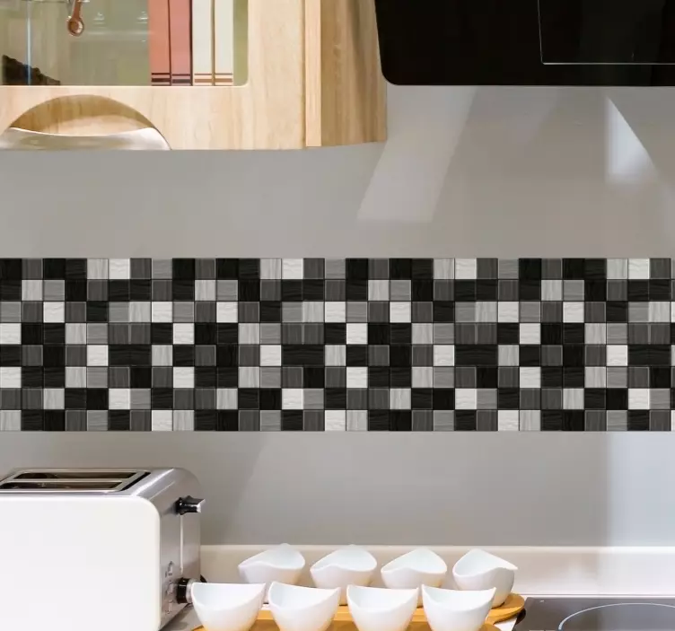 Stone and glass mosaic bathroom tile sticker - TenStickers