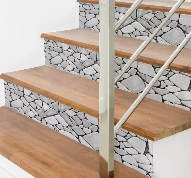 Realistic stone pattern stair stickers - TenStickers