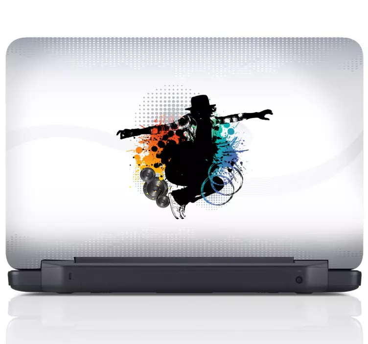 Street dance laptop dj sticker - TenStickers