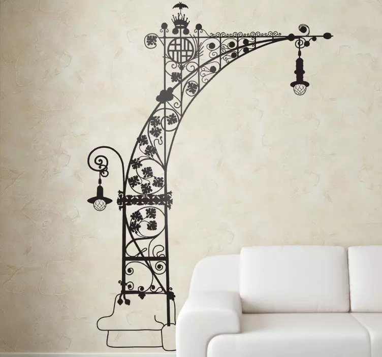 Streetlight Gaudí Barcelona wall art sticker - TenStickers