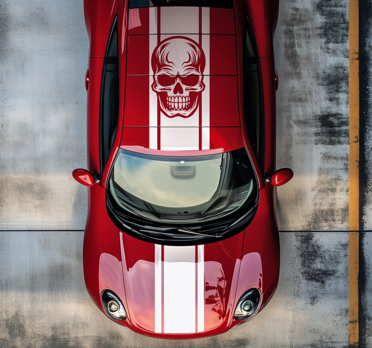 Stripe with skull car sticker - TenStickers