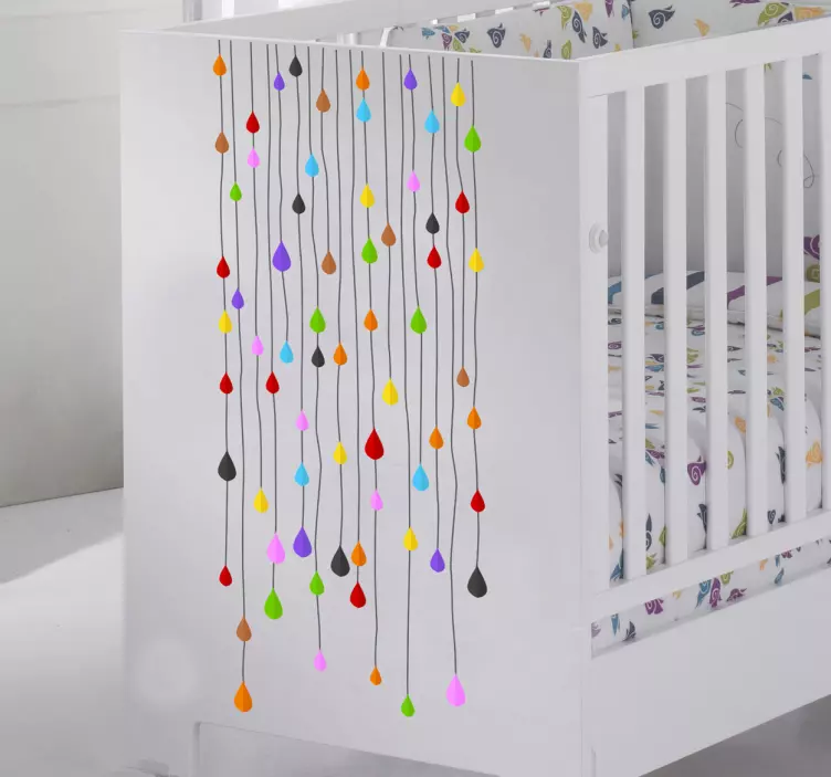 Strips of Colourful Drops Decorative Sticker - TenStickers