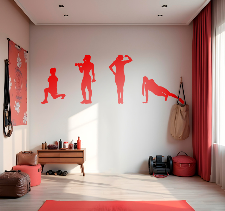 Strong women fitness wall sticker - TenStickers