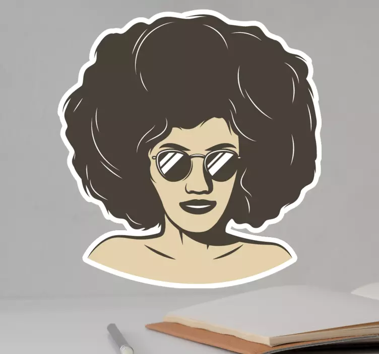 Stylish afro woman wall sticker - TenStickers