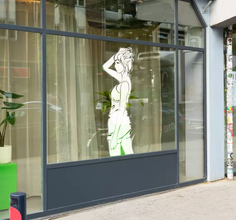 Stylish Female Silhouette shop window sticker - TenStickers