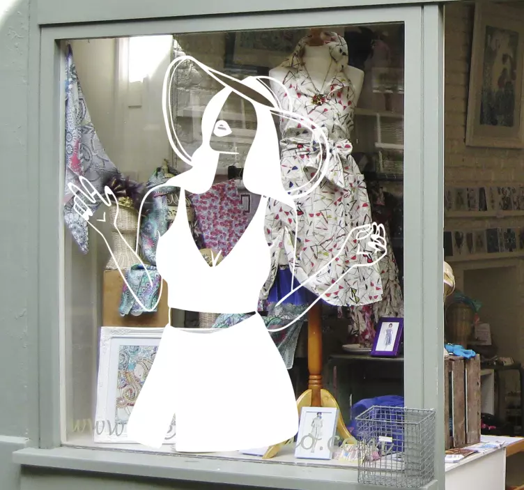 Stylish Woman Silhouette shop window sticker - TenStickers