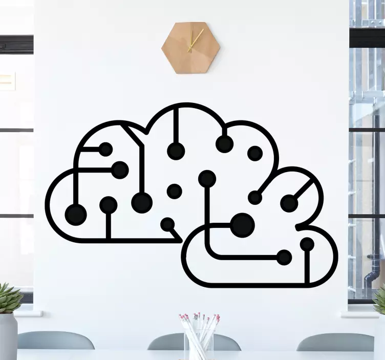 Stylized Cloud Pattern Location sticker - TenStickers