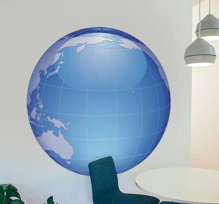 Stylized Globe Image Location sticker - TenStickers
