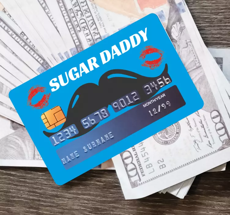 Sugar daddy sentence bank card sticker - TenStickers