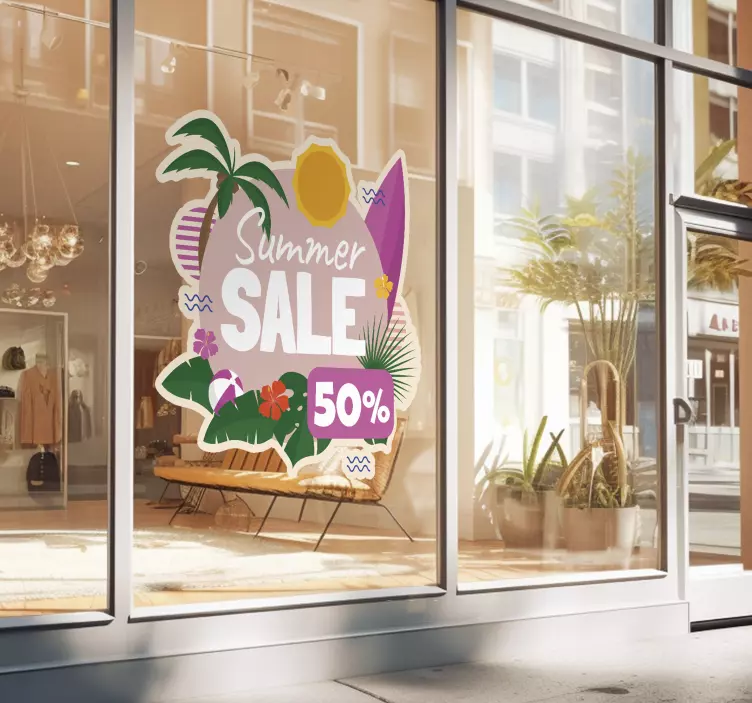 Summer Sale Colourful Discount window sticker - TenStickers
