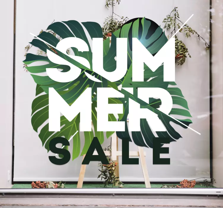 Green summer sale shop window sticker - TenStickers