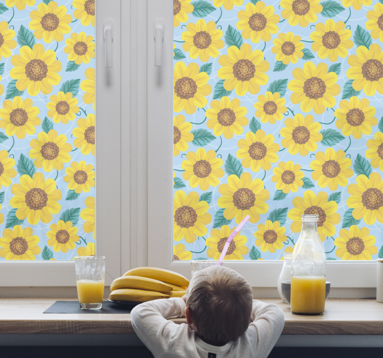 Sunflower motifs privacy film for window - TenStickers