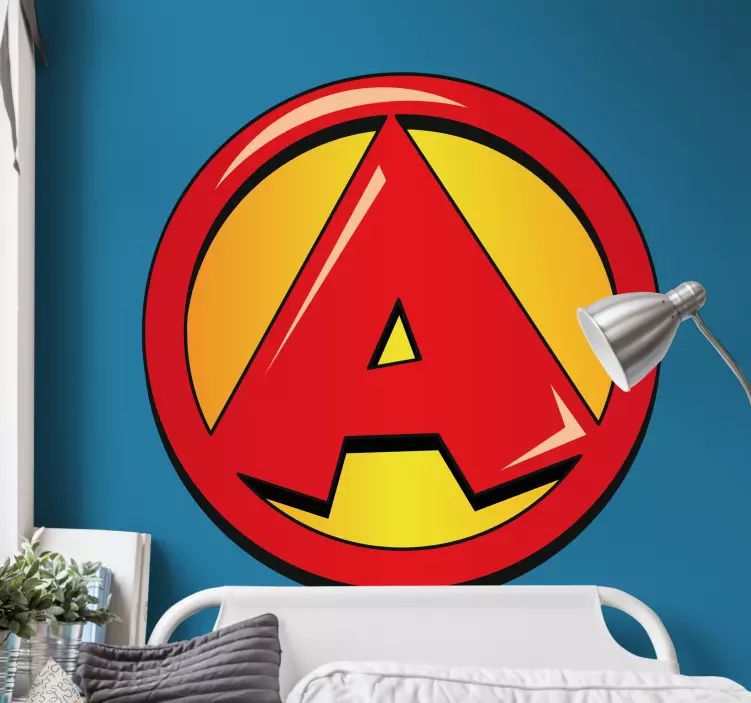 Super initial letter superhero wall decal - TenStickers