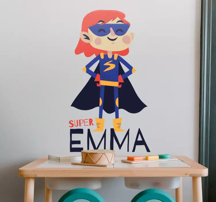 Superheroine personalized superhero sticker - TenStickers