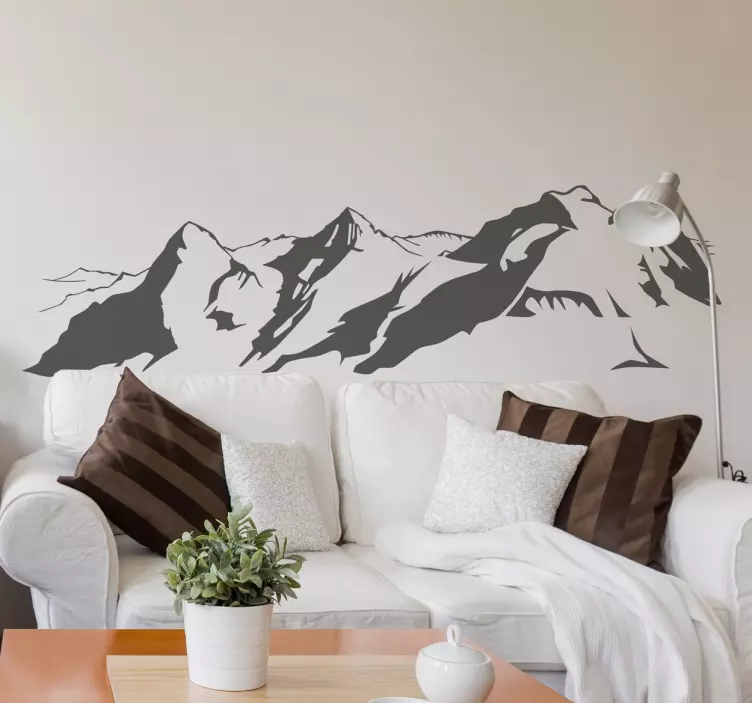 Swiss Alps silhouette decorative wall decal - TenStickers