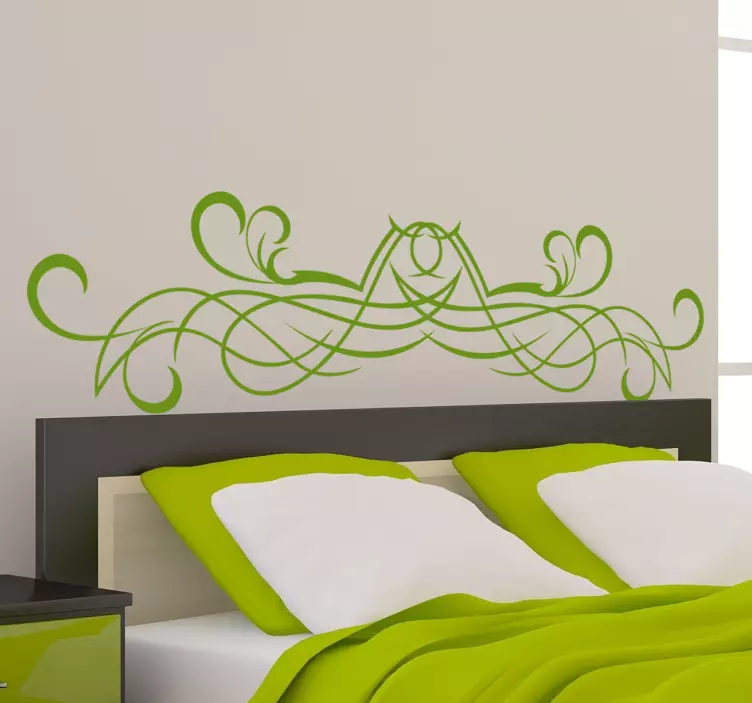 Symmetrical Swirl Headboard Wall Sticker - TenStickers