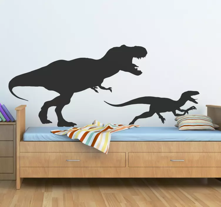 T-rex and velociraptor animal wall sticker for kids - TenStickers