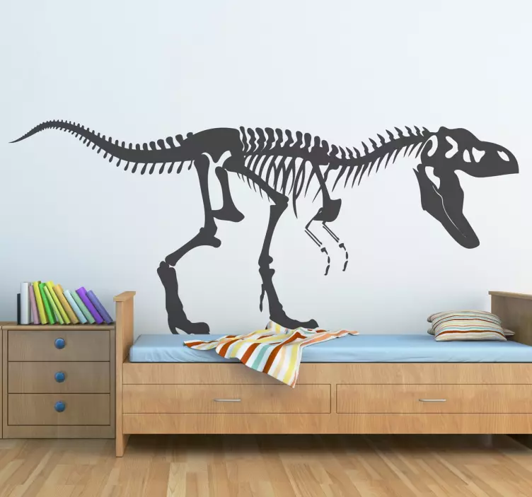 T-Rex skeleton dinosaur wall sticker - TenStickers