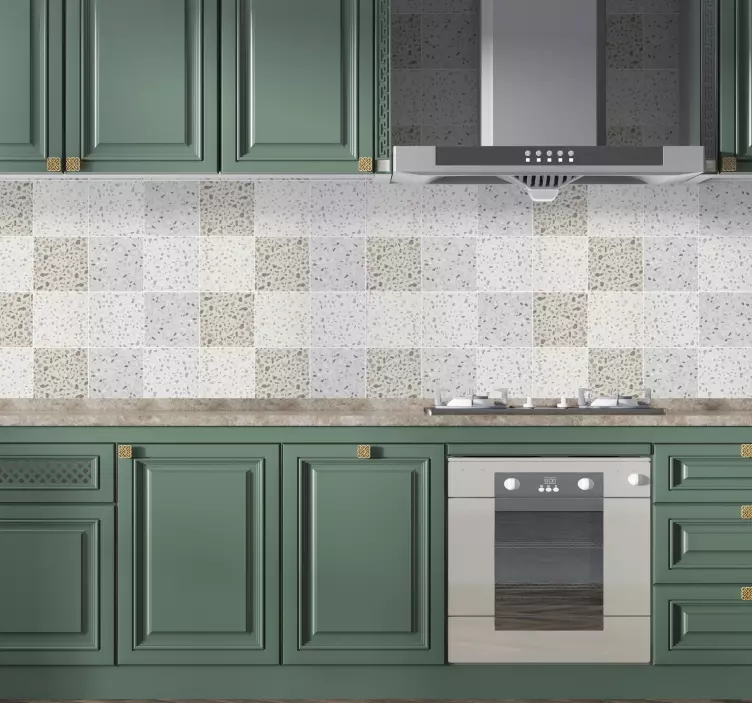Terrazzo texture kitchen tile sticker - TenStickers