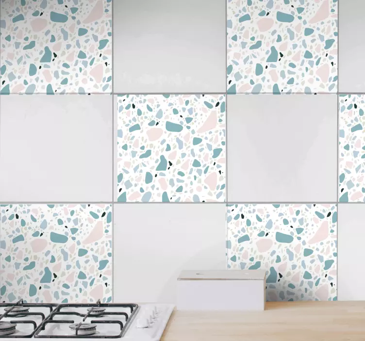 Terrazzo pattern kitchen tile sticker - TenStickers