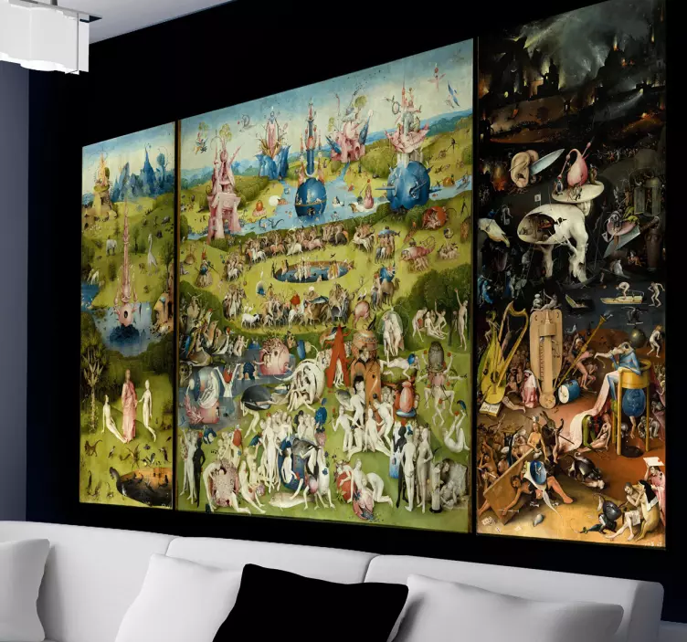 The garden of earthly delights living room wall art sticker - TenStickers